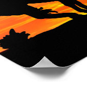 Einde van het spoor Silhouette met zonneklaar Post Poster (Hoek)