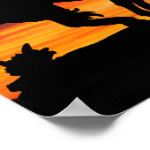 Einde van het spoor Silhouette met zonneklaar Post Poster (Hoek)