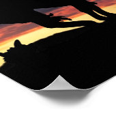 Einde van het spoor Silhouette met zonneklaar Post Poster (Hoek)