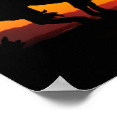 Einde van het spoor Silhouette met zonneklaar Post Poster (Hoek)