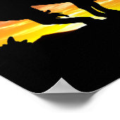 Einde van het spoor Silhouette met zonneklaar Post Poster (Hoek)