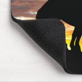 Einde van het spoor Silhouette met zonnevaste Muis Muismat (Hoek)