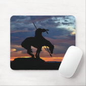 Einde van het spoor Silhouette met zonnevaste Muis Muismat (Met muis)