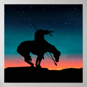 Einde van het Trail Sihouette met Poster van de Na