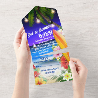 Einde van het zomerfeest all in one uitnodiging