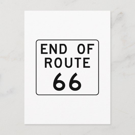Einde van Route 66 Teken Briefkaart (Voorkant)