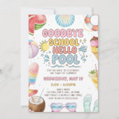 Einde van school, begin van zomerfeest kaart (Voorkant)