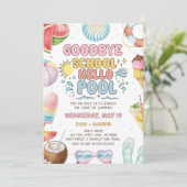 Einde van school, begin van zomerfeest kaart (Staand voorkant)