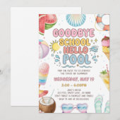 Einde van school, begin van zomerfeest kaart (Voorkant / Achterkant)