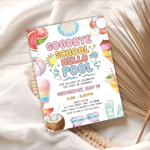 Einde van school, begin van zomerfeest kaart