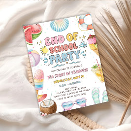 Einde van school en begin van zomerfeest kaart