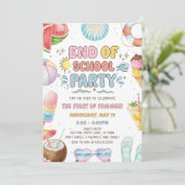 Einde van school en begin van zomerfeest kaart (Staand voorkant)