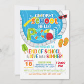 Einde van School Pool Party Uitnodiging - Jongen (Voorkant)