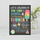 Einde-van-school Zomerfeest Uitnodiging (Staand voorkant)