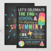 Einde-van-school Zomerfeest Uitnodiging (Voorkant / Achterkant)