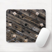 Einde van Wooden Industrial Wire Spool Muismat (Met muis)