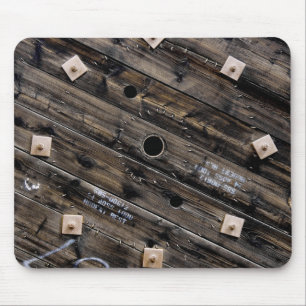 Einde van Wooden Industrial Wire Spool Muismat