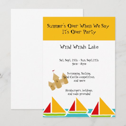 Einde van zomerpartij kaart (Voorkant / Achterkant)