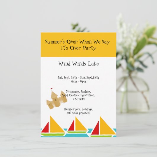 Einde van zomerpartij kaart (Staand voorkant)