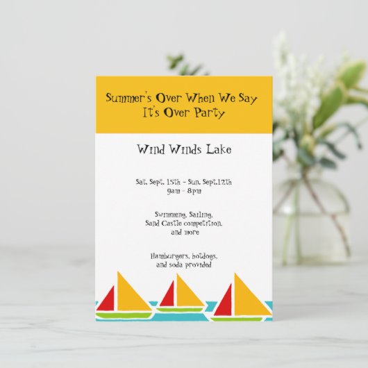 Einde van zomerpartij kaart (Staand voorkant)