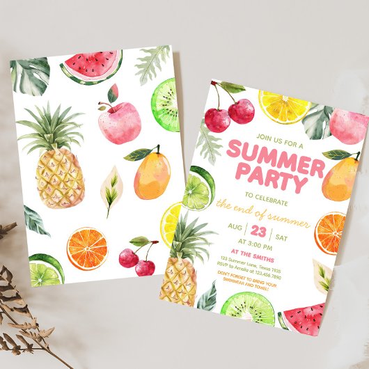 Einde van zomerpartij kaart