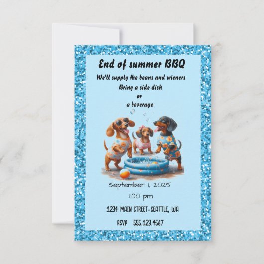 Einde van zomerpartij kaart (Voorkant)