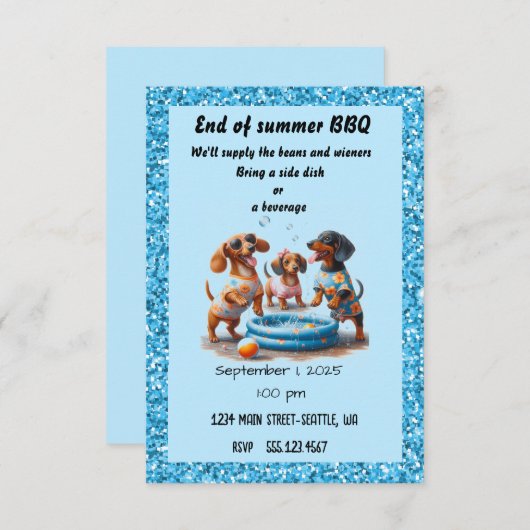 Einde van zomerpartij kaart (Voorkant / Achterkant)