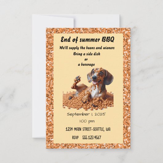 Einde van zomerpartij kaart (Voorkant)