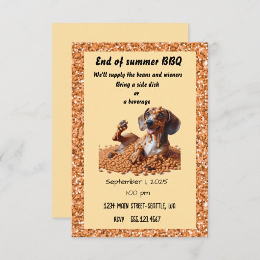 Einde van zomerpartij kaart (Voorkant / Achterkant)