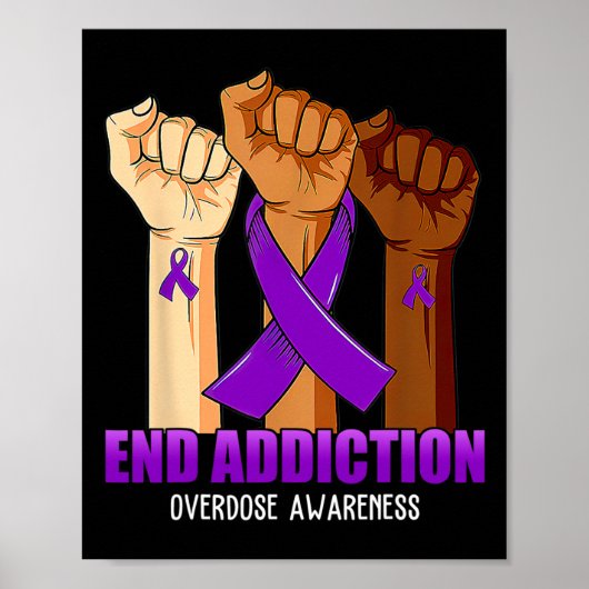 Einde Verslaving Overdosis Awareness Lint Poster (Voorkant)