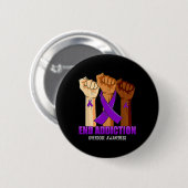 Einde Verslaving Overdosis Awareness Lint Ronde Button 5,7 Cm (Voorkant /achterkant)