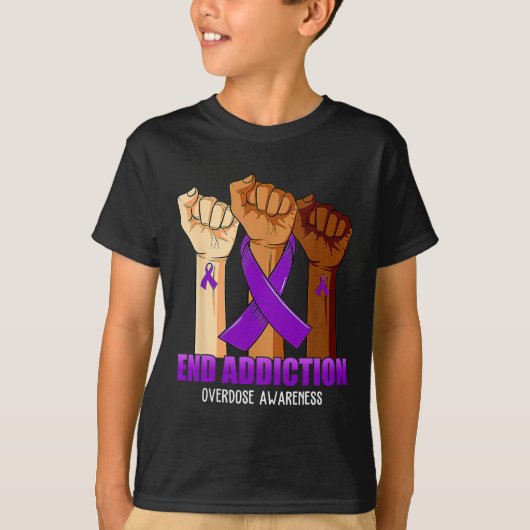 Einde Verslaving Overdosis Awareness Lint T-shirt (Voorkant)