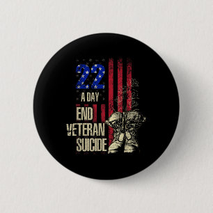 Einde Veteraan Zelfmoord Bewustzijn 22 A Day Patri Ronde Button 5,7 Cm