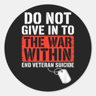 Einde Veteran Bewustzijn Veteranen Dag Ronde Sticker