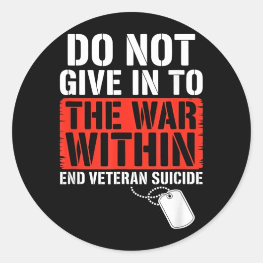 Einde Veteran Bewustzijn Veteranen Dag Ronde Sticker (Voorkant)