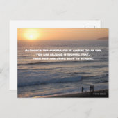 Einde zomer en kinder terugkeer naar school briefkaart (Voorkant / Achterkant)