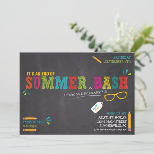 Einde zomer / Terug naar schoolbasis Kaart (Staand voorkant)