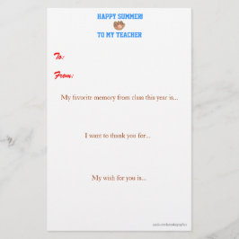 Eindejaars-brief van een leraar bedanken