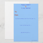 Eindejaars-briefje van dank van de leraar (Voorkant / Achterkant)