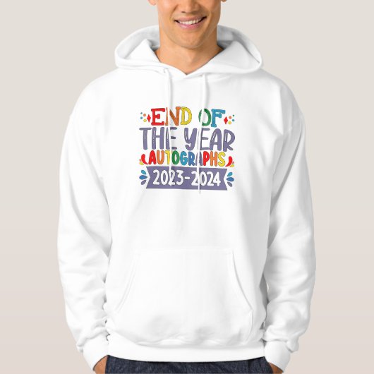 Eindejaars handtekeningen 2024 Laatste schooldag Hoodie (Voorkant)