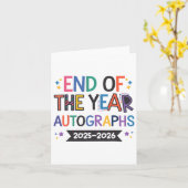 Eindejaars handtekeningen 2025-2026 Laatste school Kaart (Gele Bloem)