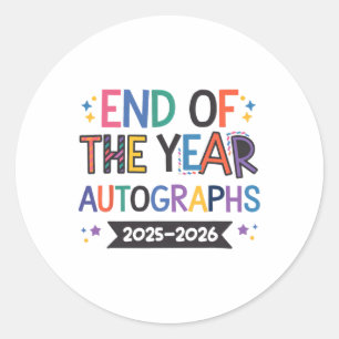 Eindejaars handtekeningen 2025-2026 Laatste school Ronde Sticker