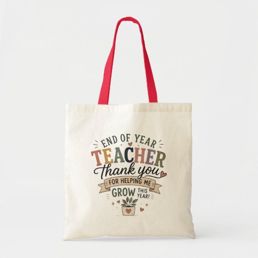 Eindejaarsdocent Bedankt voor het Helpen Mij Groei Tote Bag (Voorkant)