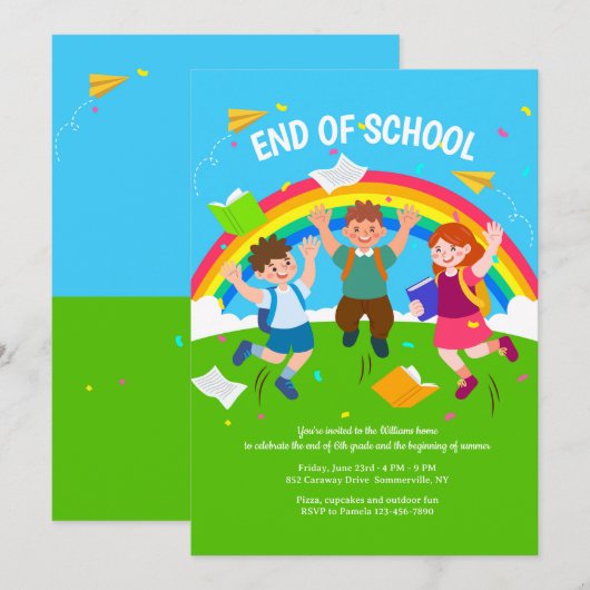 Eindejaarsfeest Kaart (Voorkant / Achterkant)