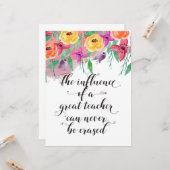 Eindejaarsgeschenk voor de leraar Gefeliciteerd ju Kaart (Voorkant / Achterkant in situ)