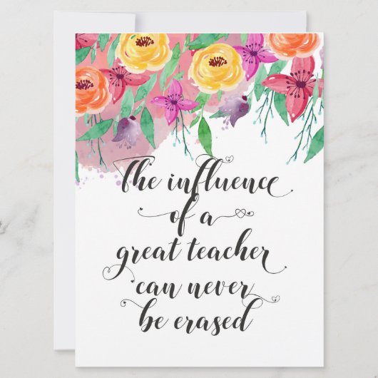Eindejaarsgeschenk voor de leraar Gefeliciteerd ju Kaart (Voorkant)