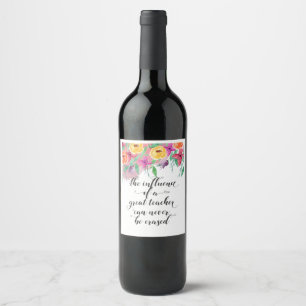 Eindejaarsgeschenk voor de leraar Gefeliciteerd ju Wijn Etiket