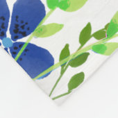 Eindelblauw vergeet me niet bloemen fleece deken (Hoek)