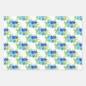 Eindelblauw vergeet me niet bloemen inpakpapier vel (Voorkant 3)