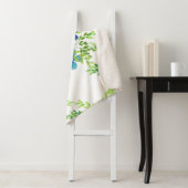 Eindelblauw vergeet me niet bloemen sherpa deken (In situ)